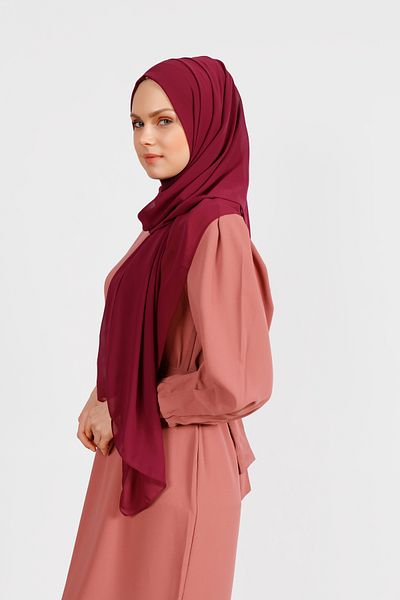 Differenza Şal din şifon creponat burgundy