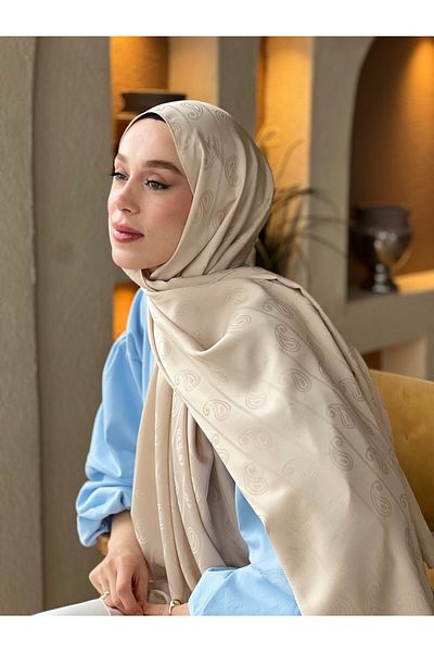 Modakaşmir شال بنمط اللوز من سلسلة الجاكار الحريرية