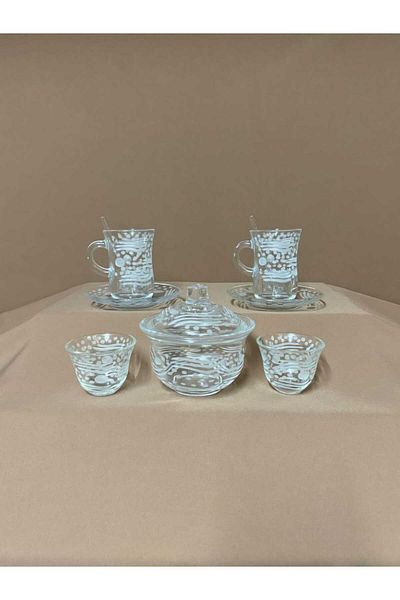 AR HOME 26 Pcs Handmade - Glass Tea and Cawa Cup Set