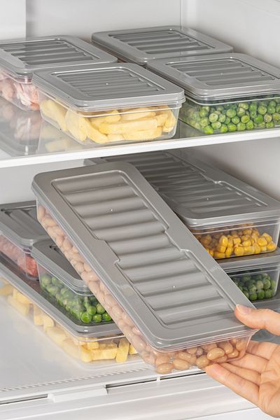 welcomein 9-Piece Anthracite Color Refrigerator Organizer - Microwave and Freeze Convenient Storage Set