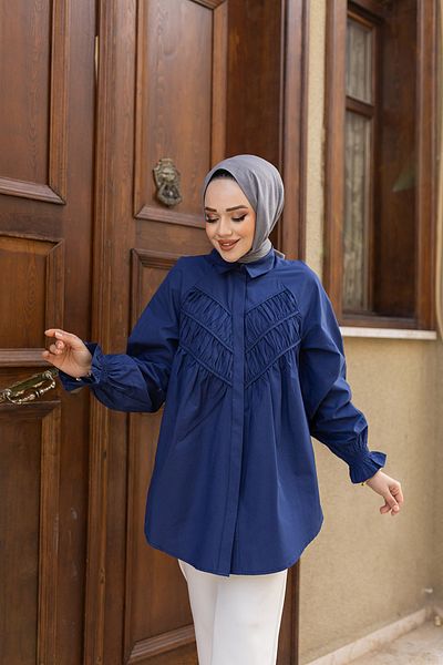LOCCO سترة باللون الأزرق الداكن - للنساء، قطعة رداء برباط، سترة أمامية