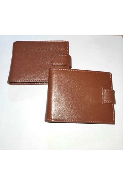 firdevsi hobi real leather horizontal snap housing 20 transparent card holder wallet