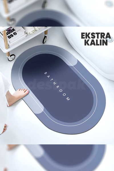 Destpak 40x60 (EKSTRA KALIN) Banyo Paspası Kaymaz Tabanlı - Süper Emici - Dah...