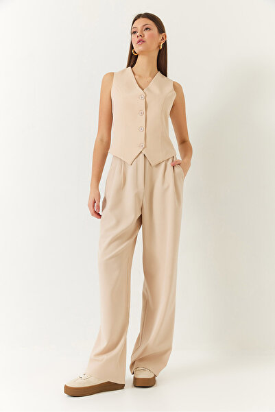 Bianco Lucci Women's Palazzo Pants Vest Bottom-Top Suit 60331 60271041