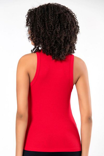 ERDEM İÇ GİYİM Weweus Red Viscose Camisole Halter Neck Soft Textured Singlet 2107