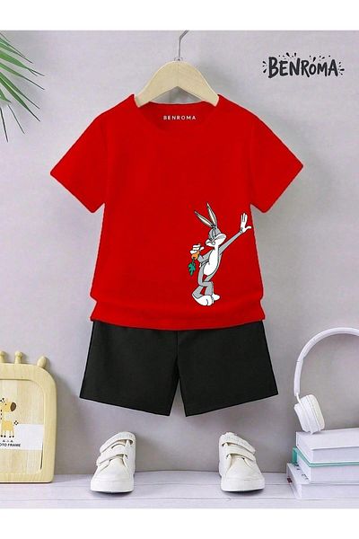 BENROMA Unisex Kids Shorts Set - Character Printed