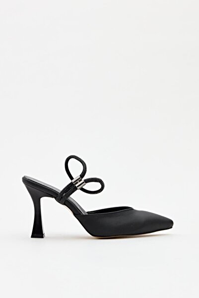 Hayati Arman Women's Heeled Top Strap Evening Dress Shoes Black