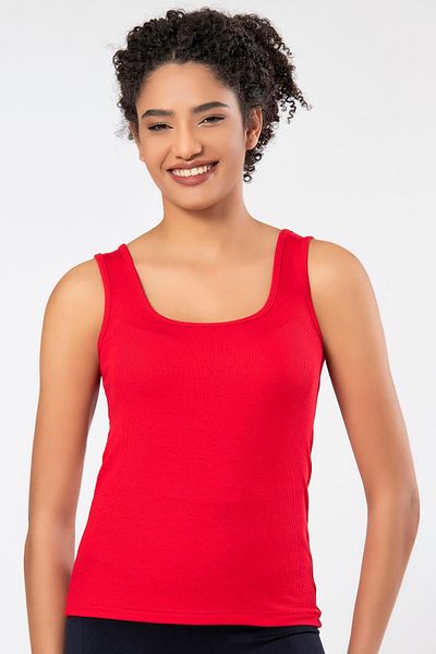 ERDEM İÇ GİYİM Virtue Weweus Red Viscose Camisole Soft Textured Undershirt 2106