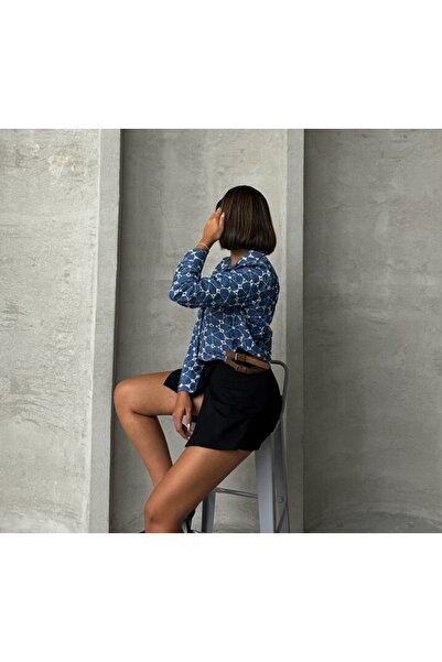 TOPSHOW Сорочка з льону з сумішшю та з вишитим візерунком