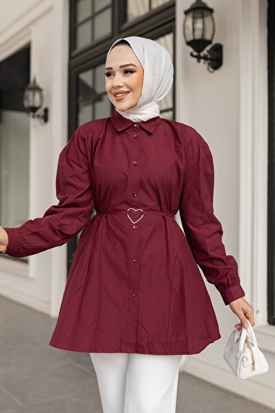 LOCCO Burgundy Shirt - Heart Accessory Design
