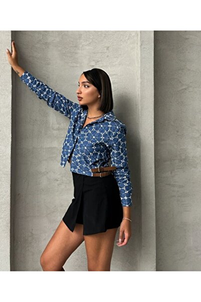 TOPSHOW Сорочка з льону з сумішшю та з вишитим візерунком