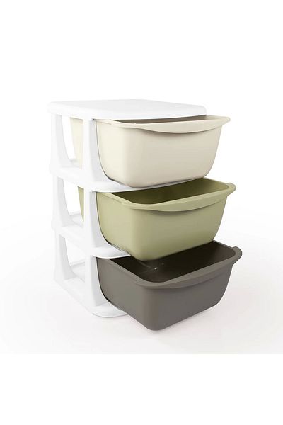 DOLU OYUNCAK 3-Tier Storage Unit with 3 Drawers