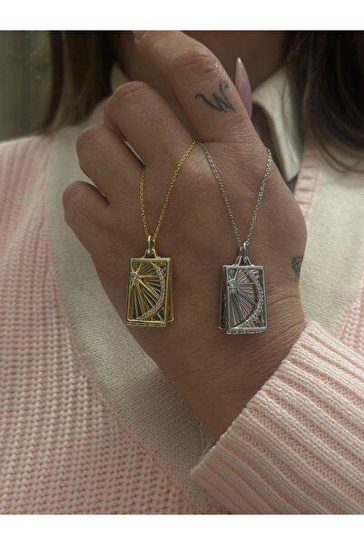 MyladyAccessoriess Zirkon Taş Detaylı Ay Yıldız Kolye (Çelik) Gümüş