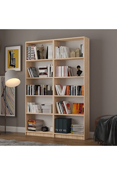 asratrend 5 Raflı (5 BÖLMELİ) 2 Modüllü Kitaplık Çalışma Odası Ofis Modern De...