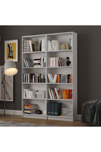 asratrend 5 Raflı (5 BÖLMELİ) 2 Modüllü Kitaplık Çalışma Odası Ofis Modern De...