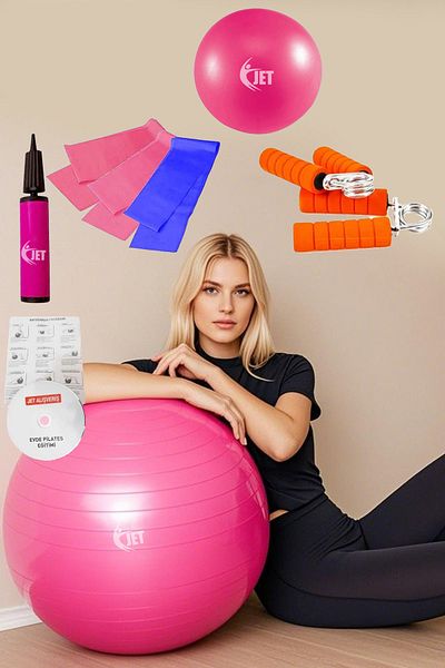 Jet Economical Pilates Set - 9 Pieces & Salon Type Plates 3 Piece Resistance Band
