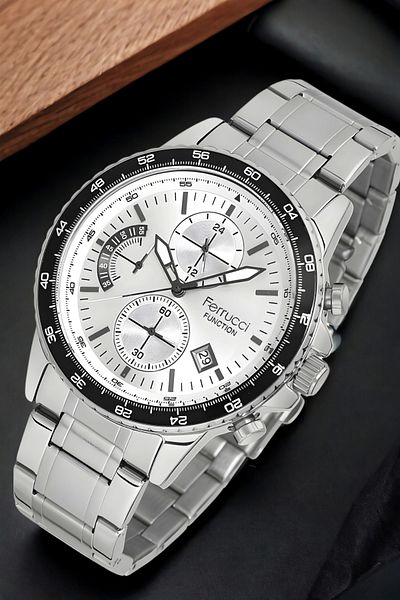 Ferrucci Fcf.13689fm.03 - Men's Silver-white Color Wrist Watch and Bracelet Zmfer149