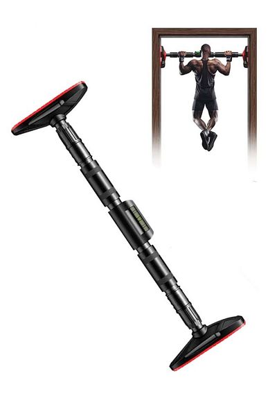 Fitness World Adjustable Door Hanging Pull Up Bar No Screws with Comfortable Handles for Home Gym
