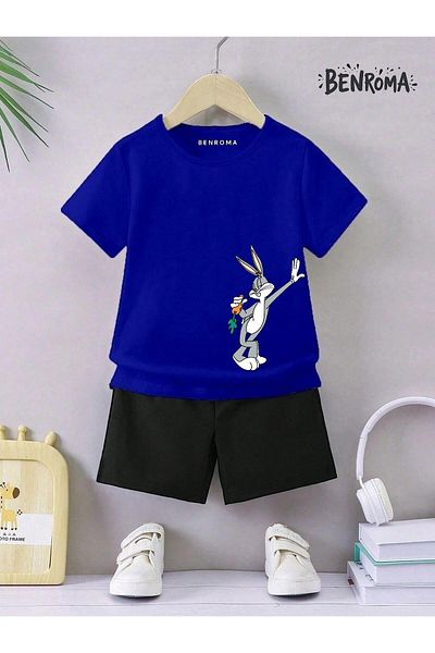 BENROMA Unisex Kids Shorts Set - Character Printed