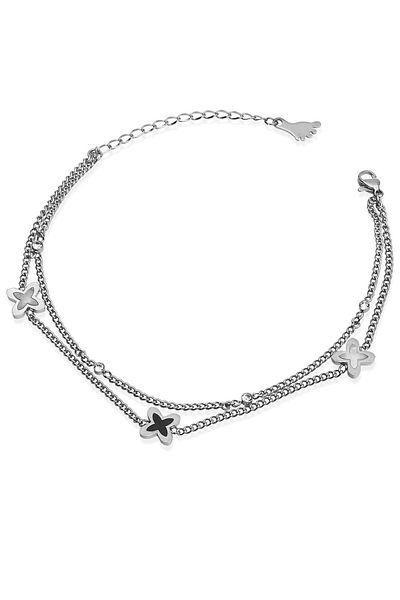 Klips Concept Double Chain Steel Mother of Pearl Object - Anklet Design