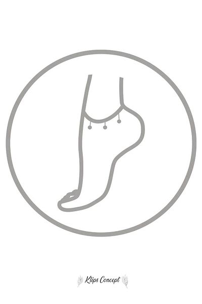 Klips Concept Double Chain Heart Object - Steel Anklet