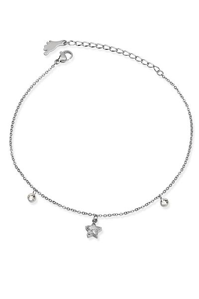 Klips Concept Steel Stone Star Detail Chain Anklet