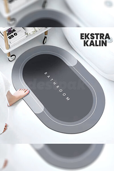 Destpak 40x60 (EKSTRA KALIN) Banyo Paspası Kaymaz Tabanlı - Süper Emici - Dah...