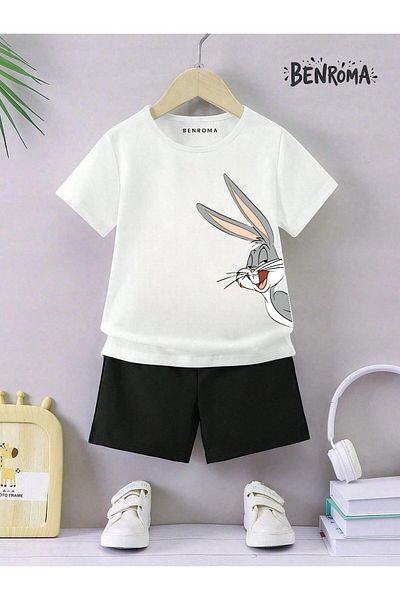 BENROMA Unisex Kids Shorts Set - Character Printed