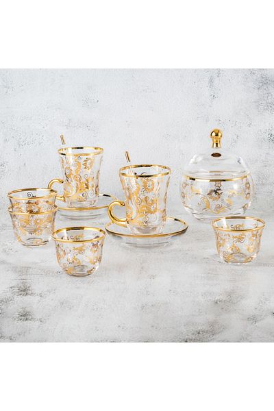 HIC Turkish Crystal Tea and Coffee Set 49 Pieces