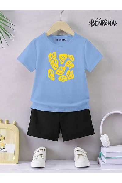 BENROMA Set pantaloni scurți unisex pentru copii - imprimat cu caractere