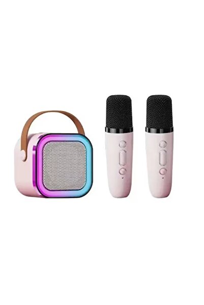 Limmy Kareoke Mikrofonu Hoparlör Çift Mikrofon Seti RGB Işıklı