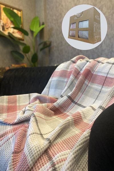 DEKOMOD Tv Blanket 130*170cm Waffle Cotton Tufted Dowry Gift Boxed Single Seat Sofa Bed Cover