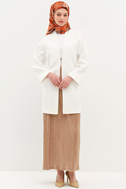 Tuğba Piliseli Beli Lastikli  Etek - Camel