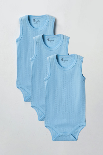 CemBebe (3 Adet) 2-3-4-5-6 Yaş Kız Erkek Çocuk Yazlık Çıtçıtlı Body