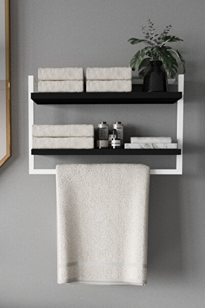 AJU Havluluk 2Katlı Kitaplık Aksesuar Rafı Ev Banyo Mutfak Düzenleyici Duvara...