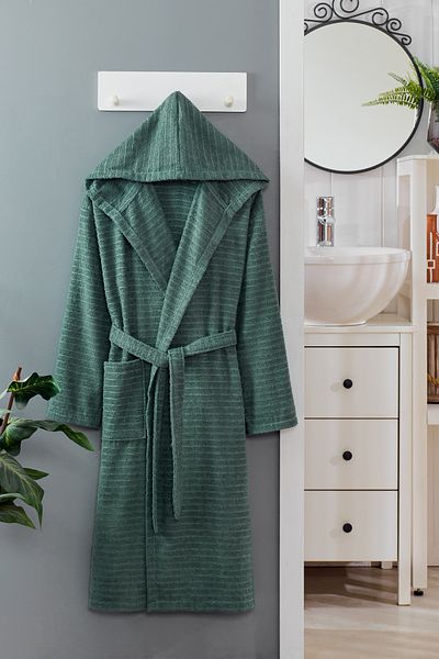Formeya Baumwoll-Bademantel mit Kapuze (Unisex-Bademantel)