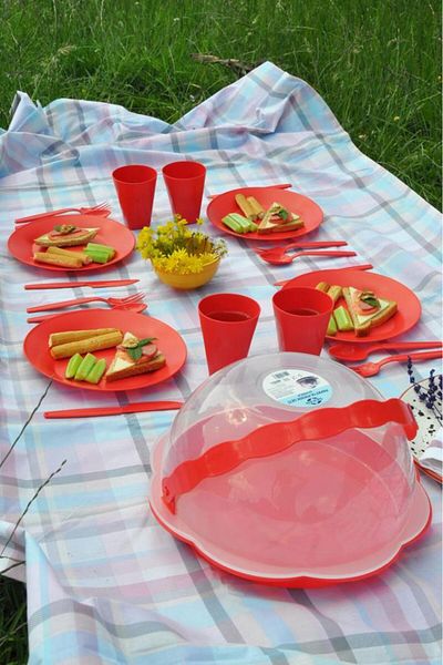 Saban Daisy Picnic Set 22 Pieces Red