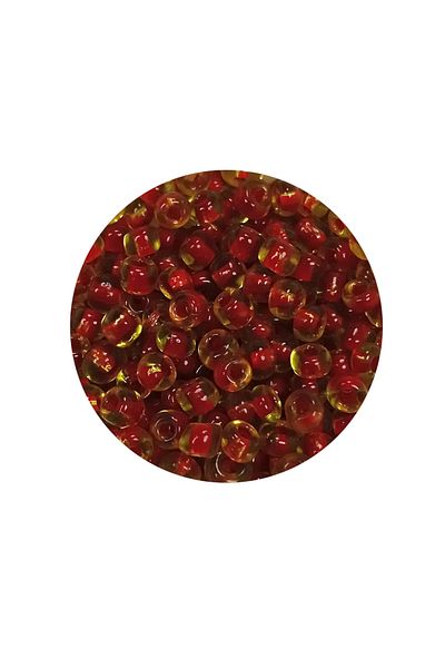 STUMBANNG Cast glass sand beads (8/0) 3 mm - 20 grams - transparent yellow red - bnc175