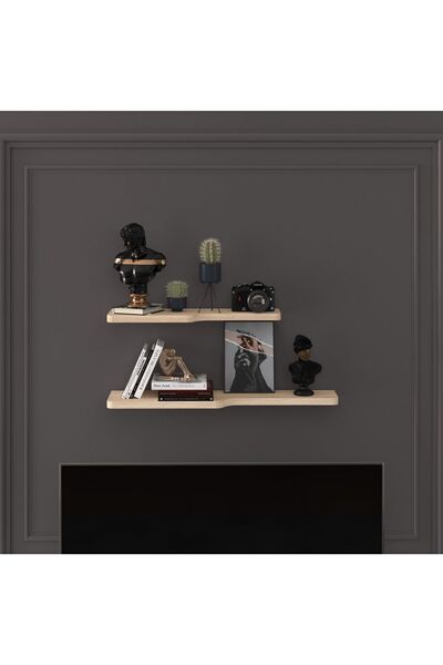 asratrend Doğal Modern Organizer Düzenleyici 2'li Kıvrımlı Dekoratif Kitaplık...