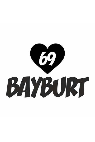 Reysa Tasarım ملصق سيارة أسود مقاس 20 × 15 سم - 69 بايبورت مع قلب