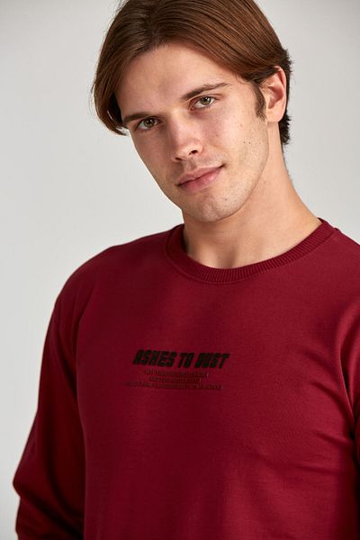WERRONİ Men's Slim Burgundy - Two Thread Ashes to Dust