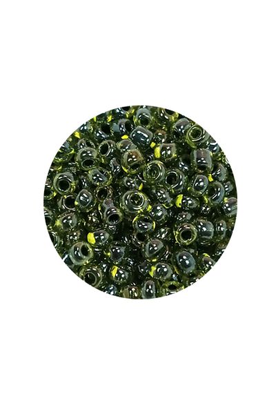 STUMBANNG Bulky Glass Sand Beads (8/0) 3 mm - 60 Grams - Transparent Variegated Green - Bnc212