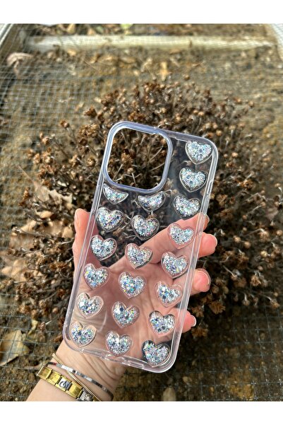 OVADA İphone 12 Pro Max  Uyumlu Uyumlu 3D Kalp Çıkıntılı Kılıf