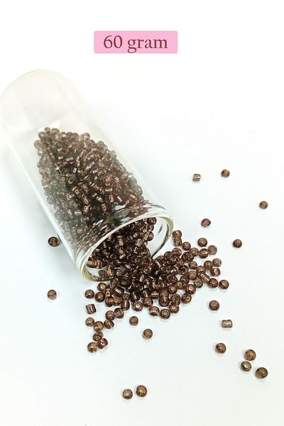 STUMBANNG Bulky Glass Sand Beads (8/0) 3 mm - 60 Grams - Transparent Variegated Brown - Bnc213