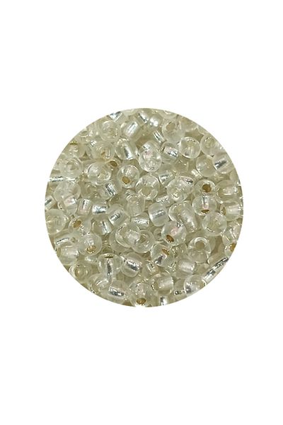 STUMBANNG Bulk glass sand beads (8/0) 3 mm - 60 grams - transparent silver - bnc201