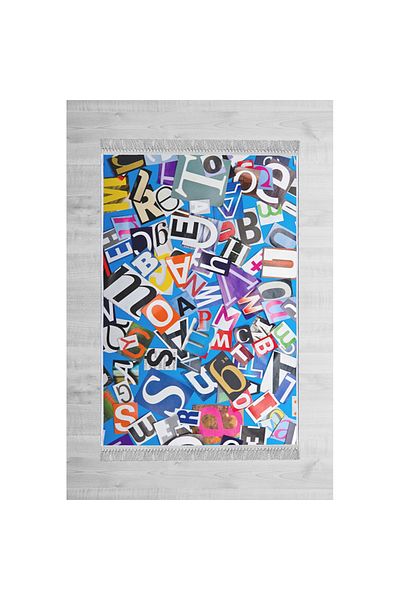 Homelux Children'S Rug Non-Slip, Rectangular, 120X180, Letters 1, Multicolor, Polyester