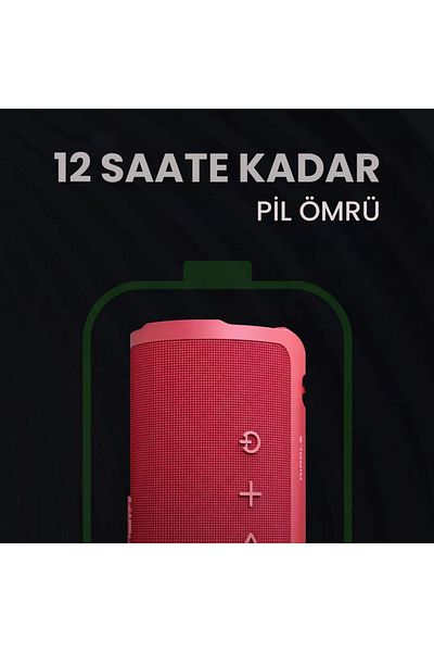 HiFuture مكبر صوت بلوتوث ستيريو محمول باللون الأحمر Ripple BT 5.3 30 وات IPX7