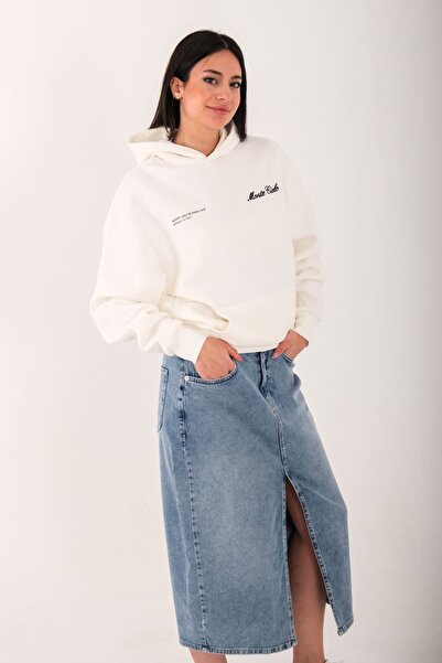 Blues Outlet Bela Sa kapuljačom ženska majica - sa logotipom