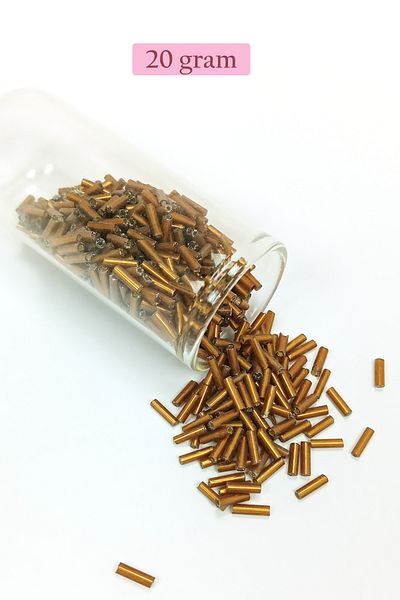 STUMBANNG Long pipe cutting bead diameter 2mm length 10 mm - 20 grams - gold - bnc248