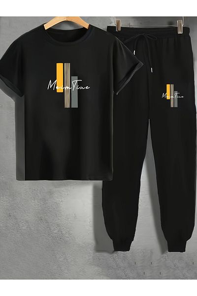 MODAVİBE Printed Bottom Top Set – Oversize, Double Sports Set, Comfortable and Fashionable Tracksuit